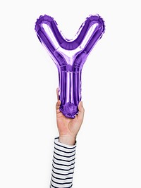 Capital letter Y purple balloon