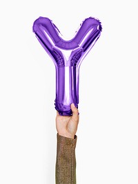 Capital letter Y purple balloon