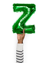 Capital letter Z green balloon