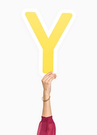 Hand holding letter Y sign