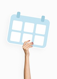 Hand holding a calendar icon