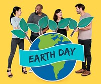 People supporting environmental conservation on Earth day