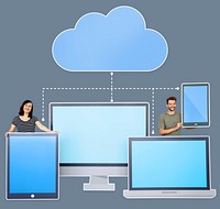 People and cloud computing icons