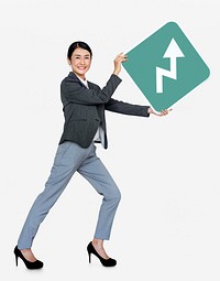 Japanese woman holding an arrow