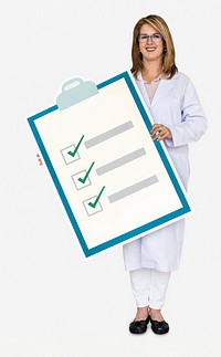 Doctor holding a health check list