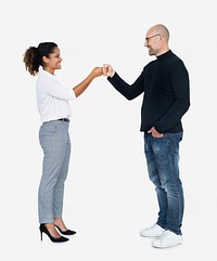 Business partners doing a fist bump