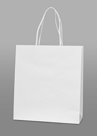 White paper bag mockup on a gray background 