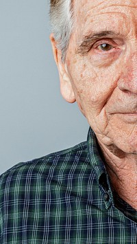 Cropped face of a senior man