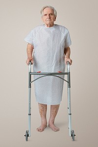 Senior patient with a zimmer frame