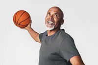 Senior coach holding a basketball