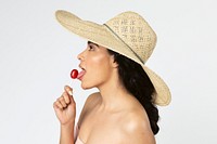 Beautiful woman enjoying a lollipop