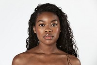 Bare-chested black woman portrait 