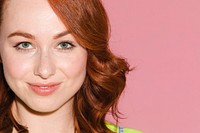 Happy red headed woman portrait 