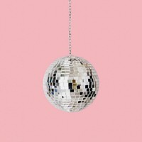 Shiny silver disco ball mockup