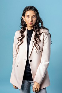 Asian business woman isolated on background