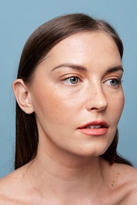 Beauty shot of a young woman&#39;s face
