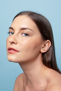 Beauty shot of a young woman&#39;s face