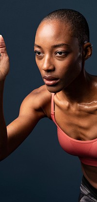 Sporty black women running