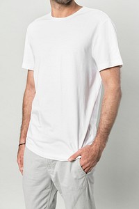 Slim man in a white t-shirt