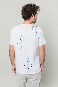 Back view of man in white t-shirt mockup