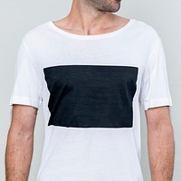 Man wearing white t-shirt