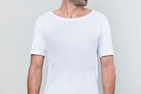 Slim man in a white t-shirt