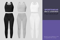 Editable sportswear psd mockup template for women’s apparel ad