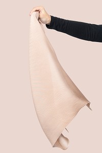 Scarf mockup psd in woman&rsquo;s hand studio shot