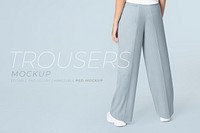 Editable women’s trousers mockup psd casual wear fashion ad