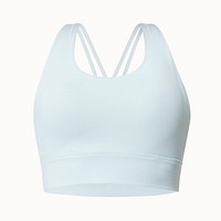 Women’s sports bra psd mockup blue sportswear apparel studio shoot