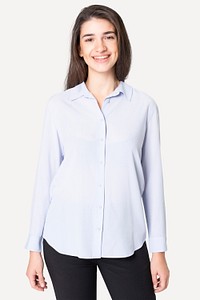 Woman wearing white shirt mockup psd