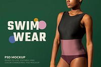 Editable swimwear mockup psd women’s summer apparel ad