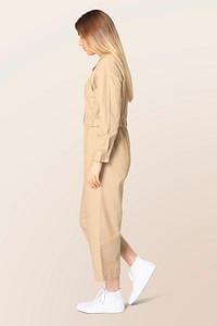 Women’s jumpsuit mockup psd street apparel full body