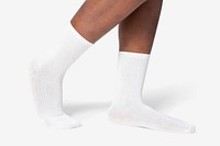 White socks mockup psd apparel studio shoot