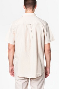 Shirt mockup psd with shorts men’s basic wear rear view