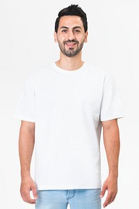 T-shirt mockup psd with jeans men&rsquo;s basic wear