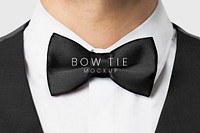 Editable bow tie psd mockup template for men formal attire ad