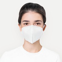 Basic white mask psd mockup for COVID-19 protection campaign