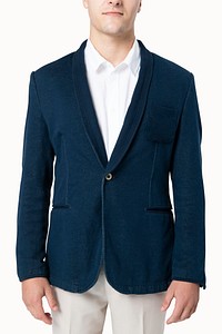 Navy business suit psd mockup men’s apparel photoshoot