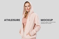 Editable athleisure mockup psd for women&rsquo;s sportswear