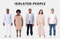 Editable apparel mockup psd on diverse group of people 