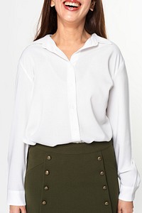 Long-sleeve shirt mockup psd womenswear close-up