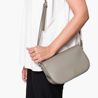 Gray leather bag mockup psd women&#39;s accessories