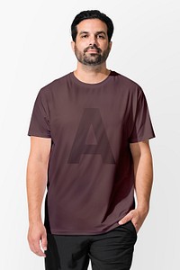 Brown shirt mockup psd men’s apparel