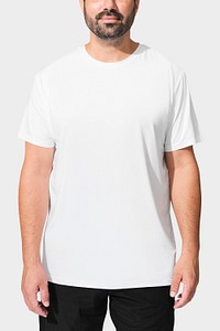 White t-shirt mockup psd on Indian man