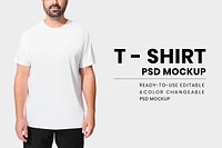 Casual t-shirt mockup psd for menswear ad