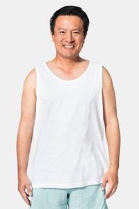White tank top mockup psd front view