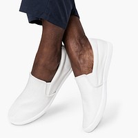 African American man wearing loafer shoes 