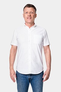 White shirt mockup psd men’s apparel 