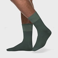 Green crew socks mockup psd 